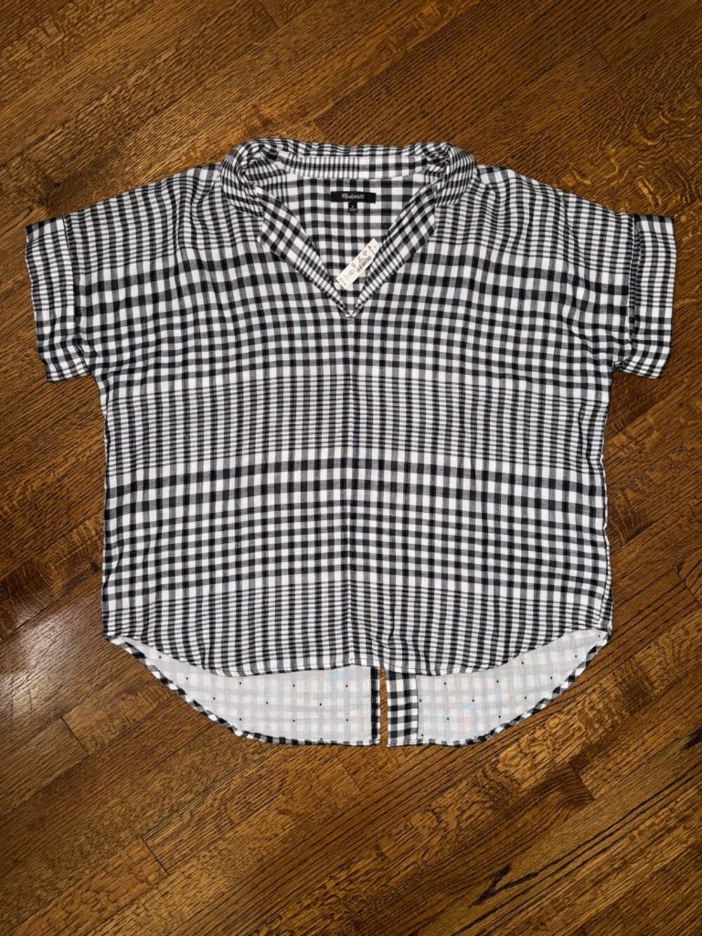 NWT Madewell Double-Faced Hayden Popover Top in Breeney Plaid